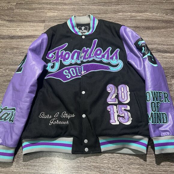 Black and Purple Varsity Jacket - Picture 2 of 10